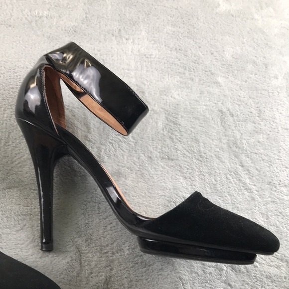 Jeffrey Campbell Black Suede & Leather Solitaire Heels Size 7 - Picture 3 of 13